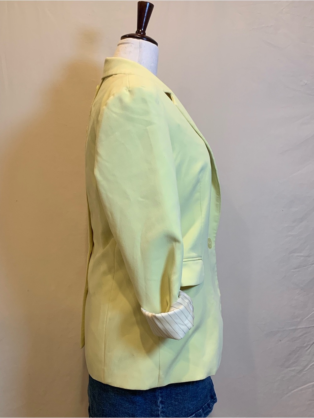 Maeve by Anthropologie Button Back Blazer Yellow Medium - Picture 3 of 9